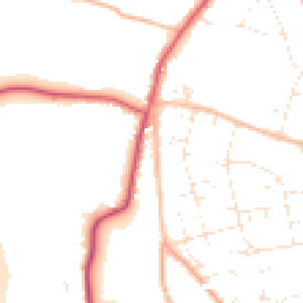 Daytime road noise heatmap for BS36 1BG
