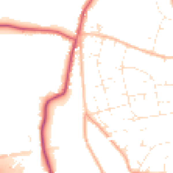 Daytime road noise heatmap for BS36 1BH