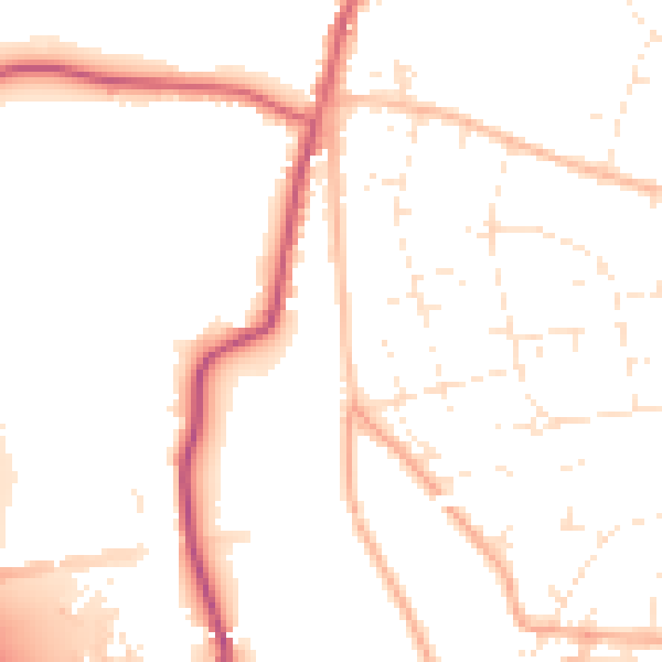 Daytime road noise heatmap for BS36 1BJ