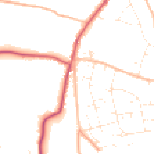 Daytime road noise heatmap for BS36 1BQ