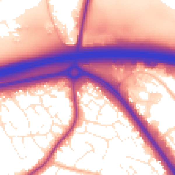 Daytime road noise heatmap for BS36 1DP