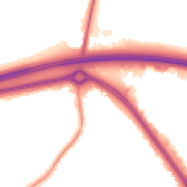 Night-time road noise heatmap for BS36 1DP