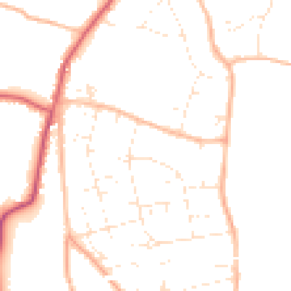 Daytime road noise heatmap for BS36 1DT