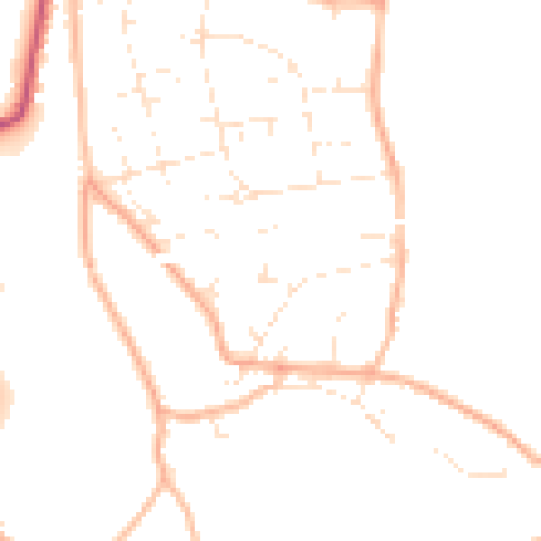 Daytime road noise heatmap for BS36 1EW