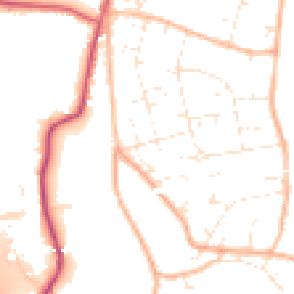 Daytime road noise heatmap for BS36 1HA