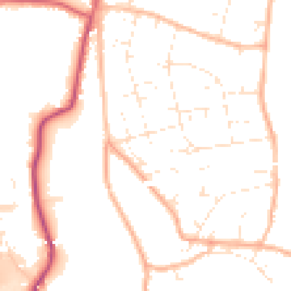 Daytime road noise heatmap for BS36 1HB