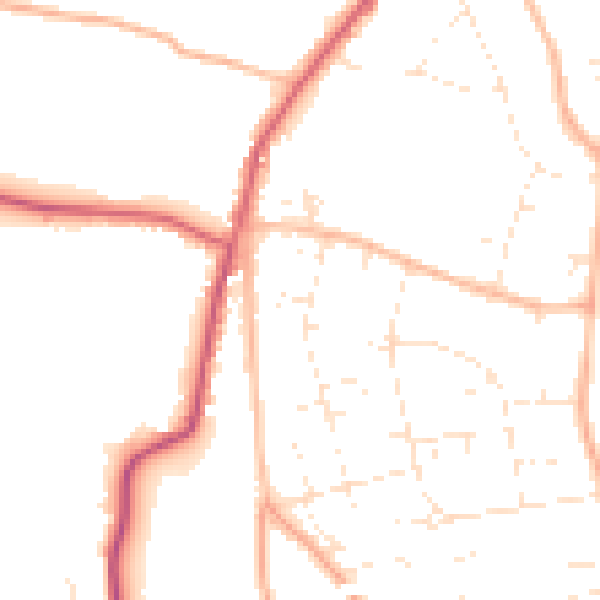 Daytime road noise heatmap for BS36 1HE
