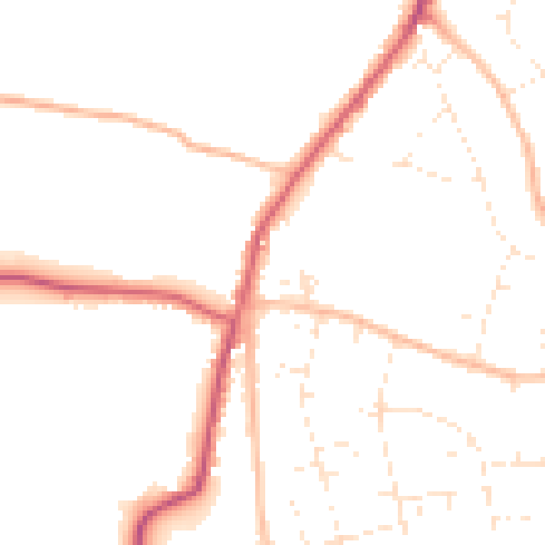 Daytime road noise heatmap for BS36 1JF