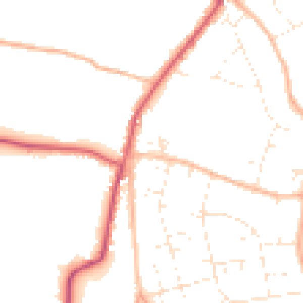 Daytime road noise heatmap for BS36 1JY