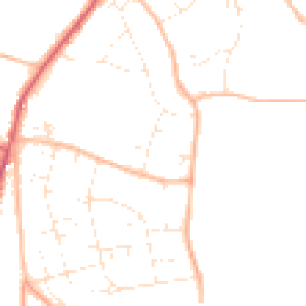 Daytime road noise heatmap for BS36 1LF