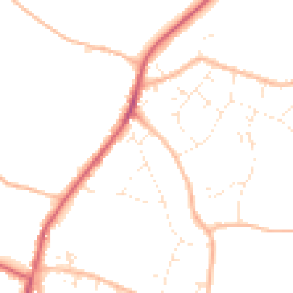 Daytime road noise heatmap for BS36 1LZ