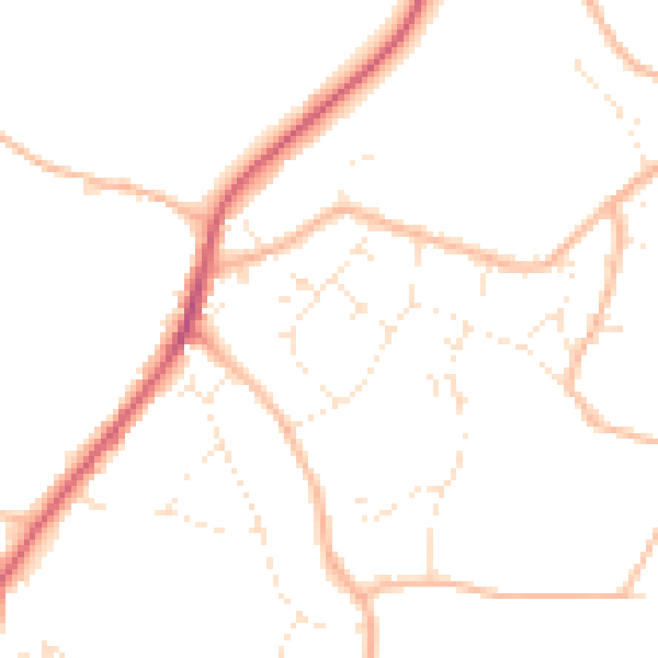 Daytime road noise heatmap for BS36 1NN