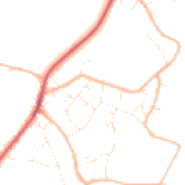 Daytime road noise heatmap for BS36 1NP