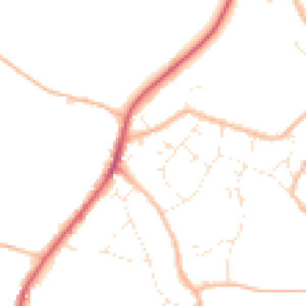 Daytime road noise heatmap for BS36 1NY