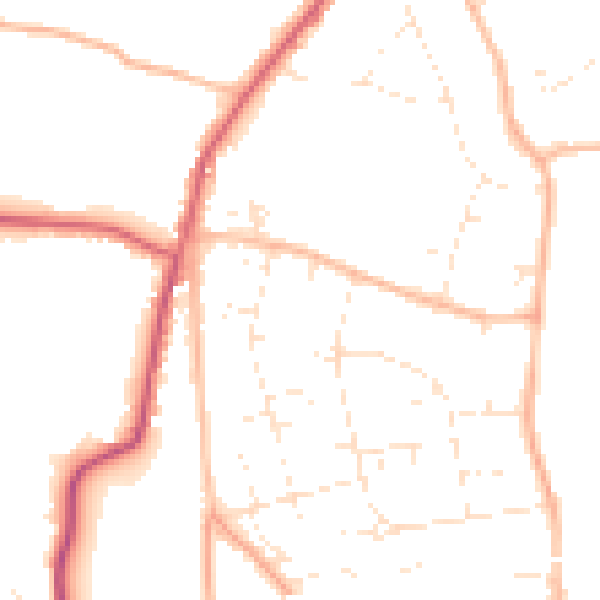 Daytime road noise heatmap for BS36 1SH