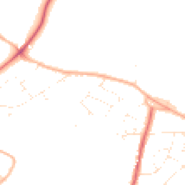 Daytime road noise heatmap for BS36 2AD