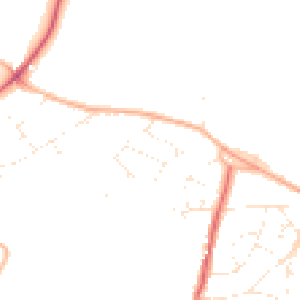 Daytime road noise heatmap for BS36 2AE