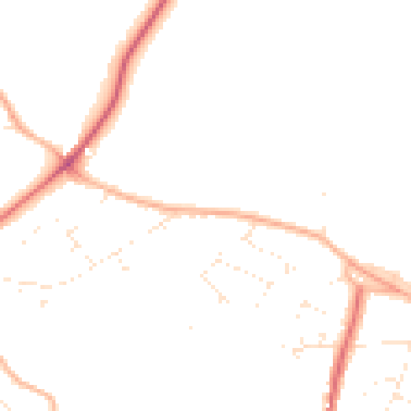 Daytime road noise heatmap for BS36 2AQ