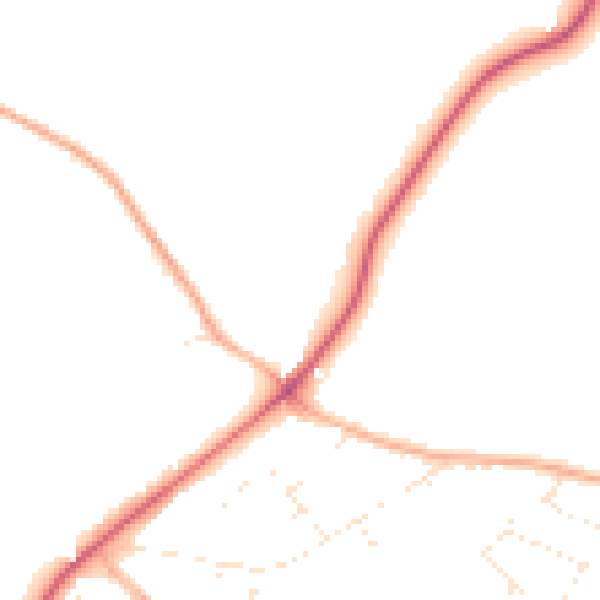 Daytime road noise heatmap for BS36 2AW