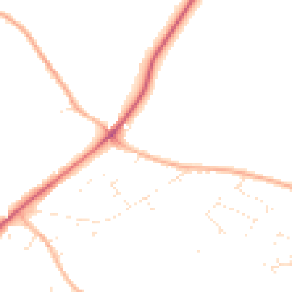 Daytime road noise heatmap for BS36 2AZ