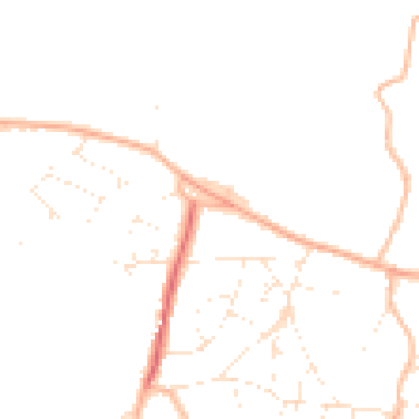 Daytime road noise heatmap for BS36 2BD