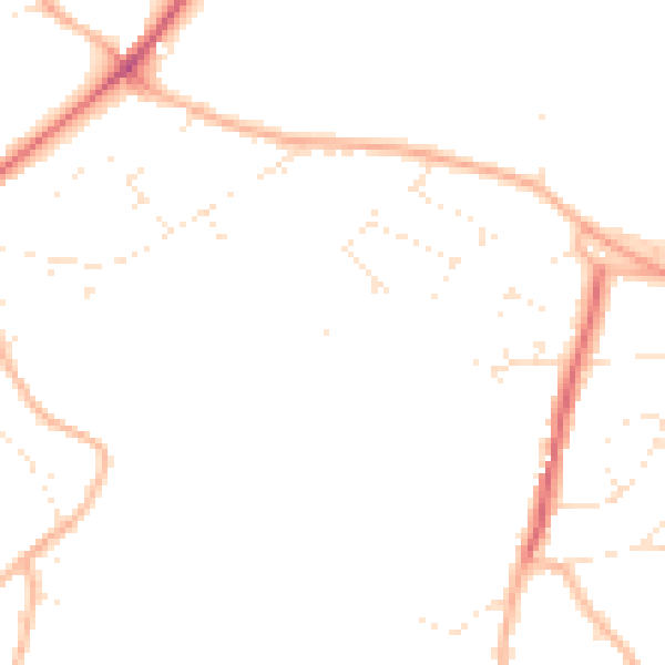 Daytime road noise heatmap for BS36 2BS