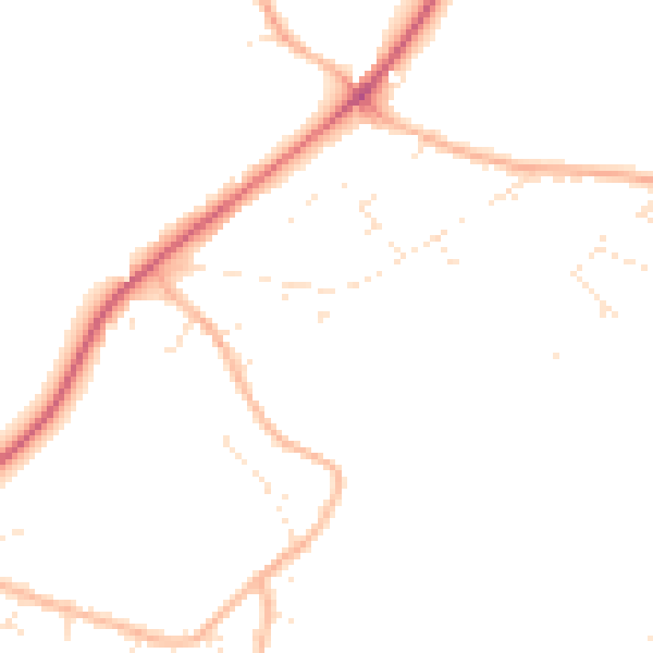 Daytime road noise heatmap for BS36 2DD