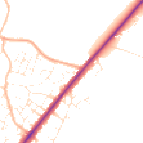 Daytime road noise heatmap for BS36 2FB