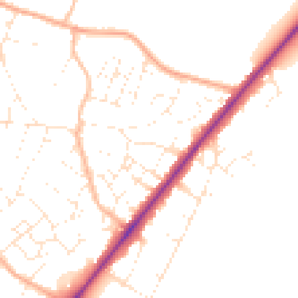 Daytime road noise heatmap for BS36 2FD
