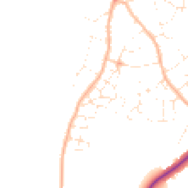 Daytime road noise heatmap for BS36 2FG