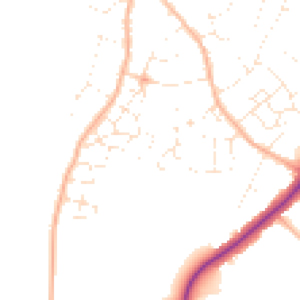 Daytime road noise heatmap for BS36 2FS