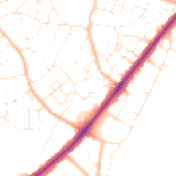 Daytime road noise heatmap for BS36 2FW
