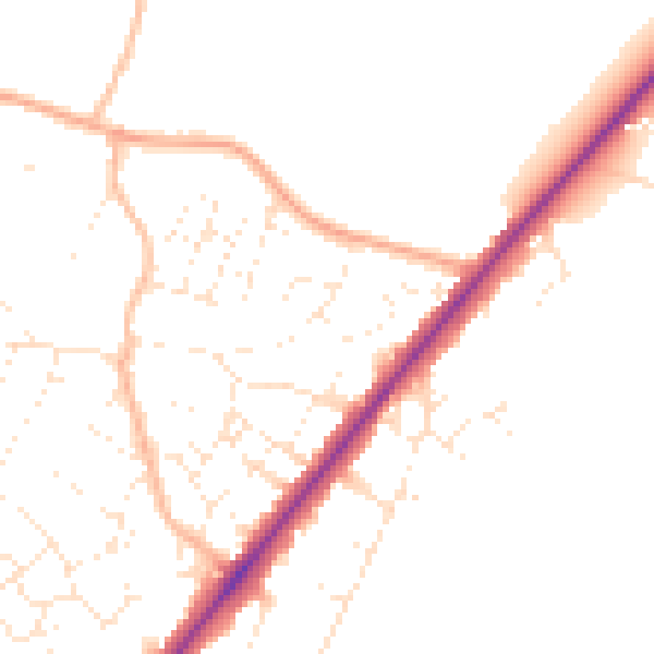 Daytime road noise heatmap for BS36 2GZ