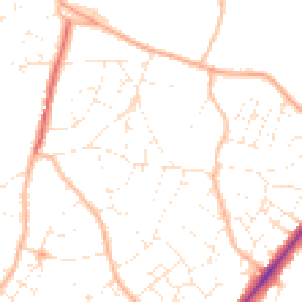 Daytime road noise heatmap for BS36 2HR