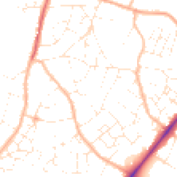 Daytime road noise heatmap for BS36 2JH