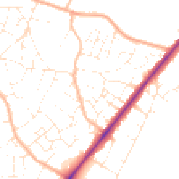 Daytime road noise heatmap for BS36 2JT