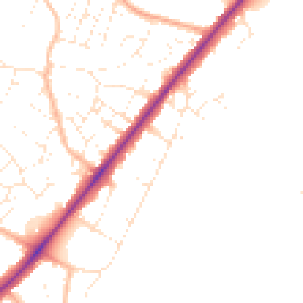 Daytime road noise heatmap for BS36 2JU