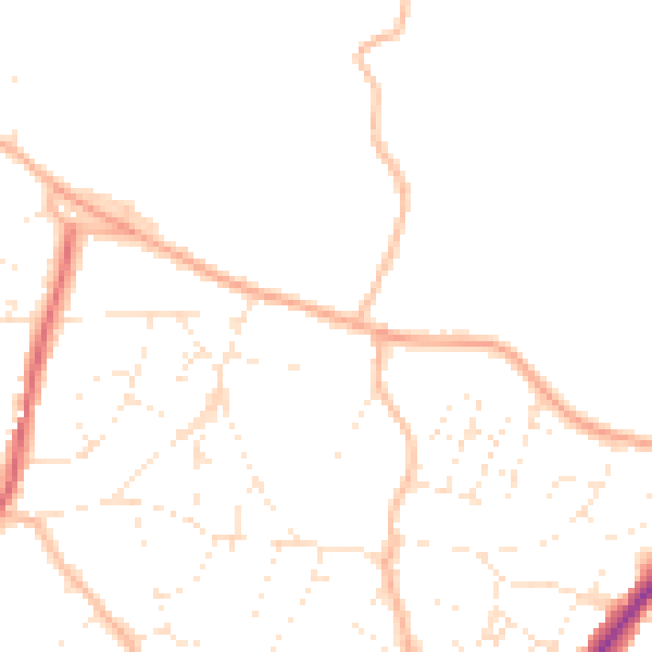 Daytime road noise heatmap for BS36 2JX