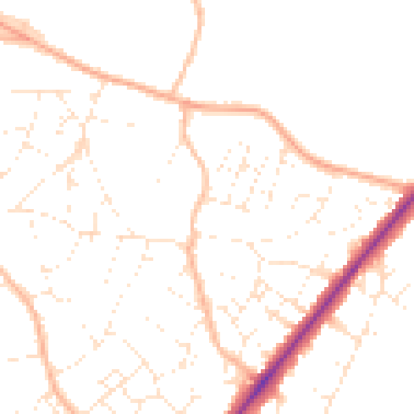 Daytime road noise heatmap for BS36 2LG