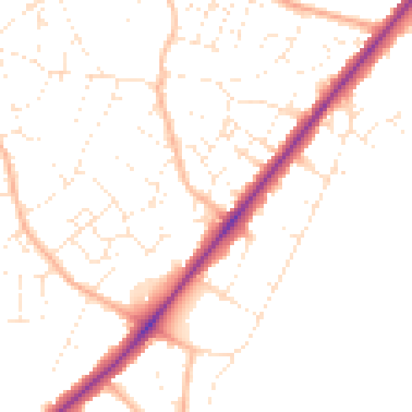Daytime road noise heatmap for BS36 2LN