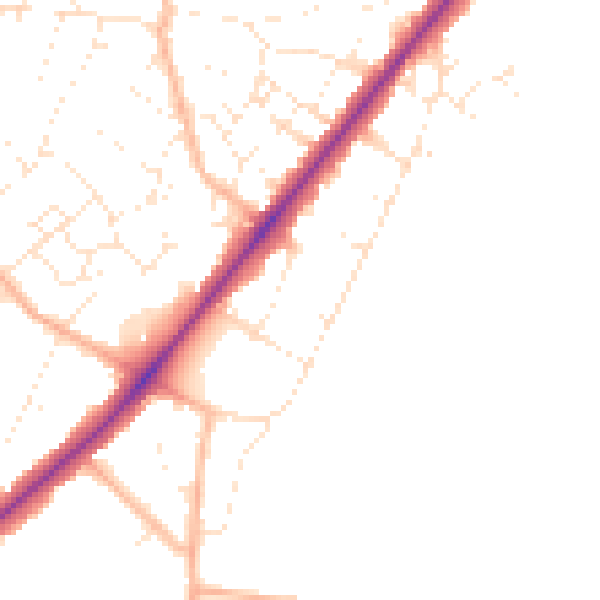 Daytime road noise heatmap for BS36 2LX