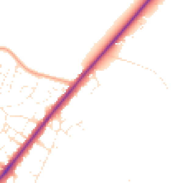 Daytime road noise heatmap for BS36 2NB