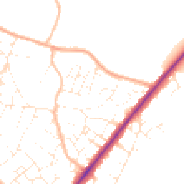 Daytime road noise heatmap for BS36 2NF