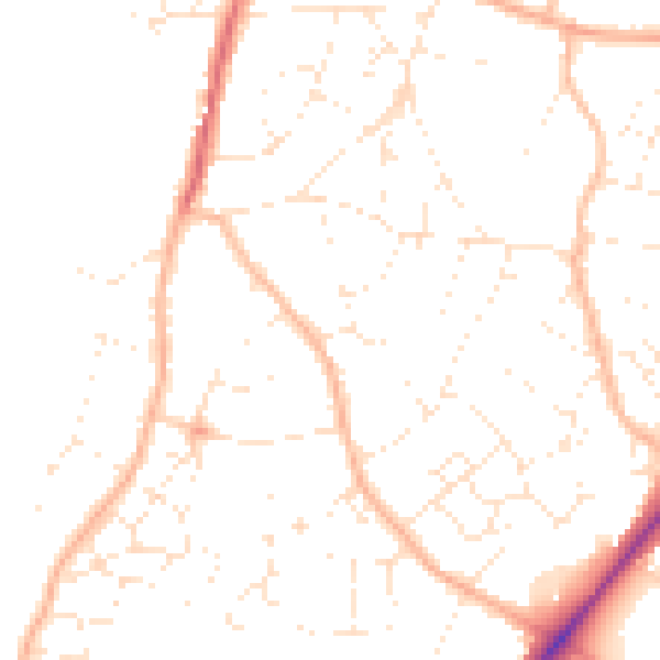 Daytime road noise heatmap for BS36 2NX