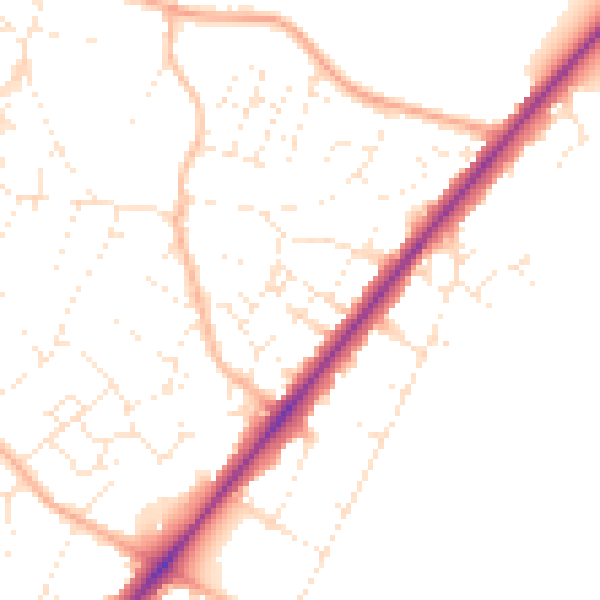 Daytime road noise heatmap for BS36 2PB