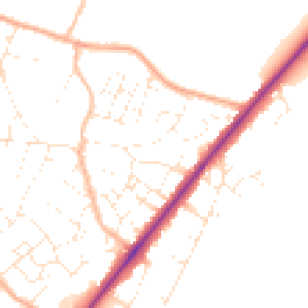 Daytime road noise heatmap for BS36 2PH