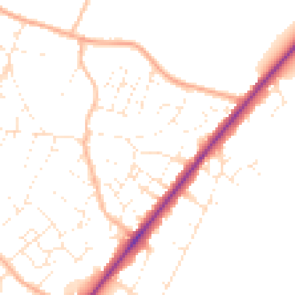 Daytime road noise heatmap for BS36 2PQ