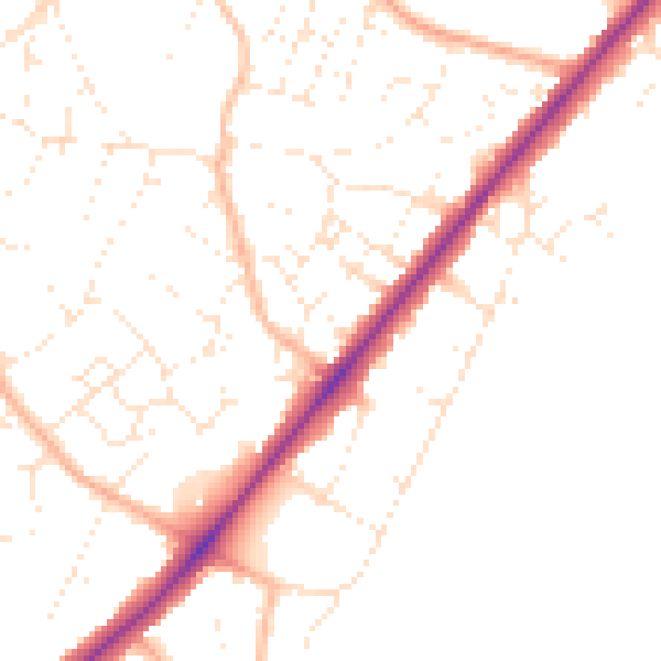 Daytime road noise heatmap for BS36 2PS