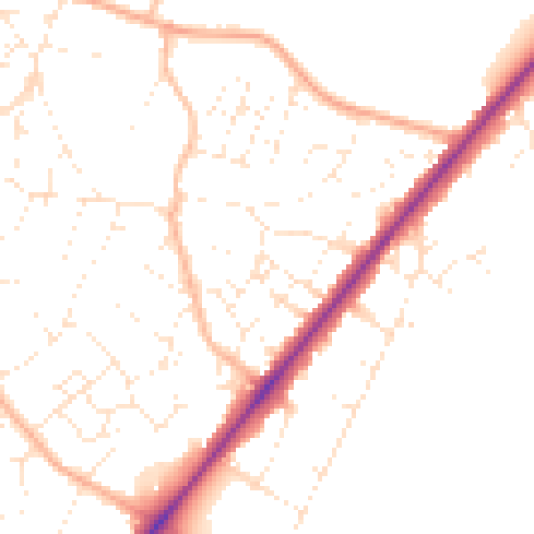 Daytime road noise heatmap for BS36 2PW