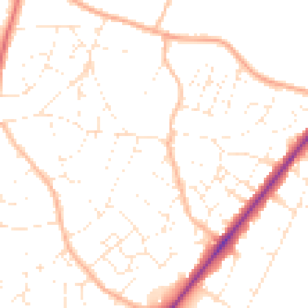 Daytime road noise heatmap for BS36 2RG